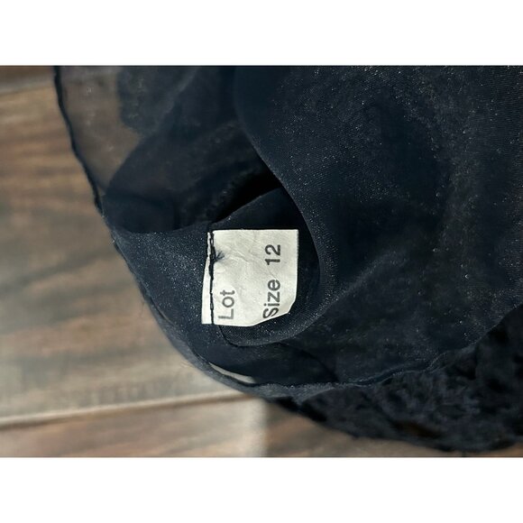 After Dark Womens Black Lace Overlay Short Sleeve Whimsygoth Dress Size 12 - Picture 7 of 12